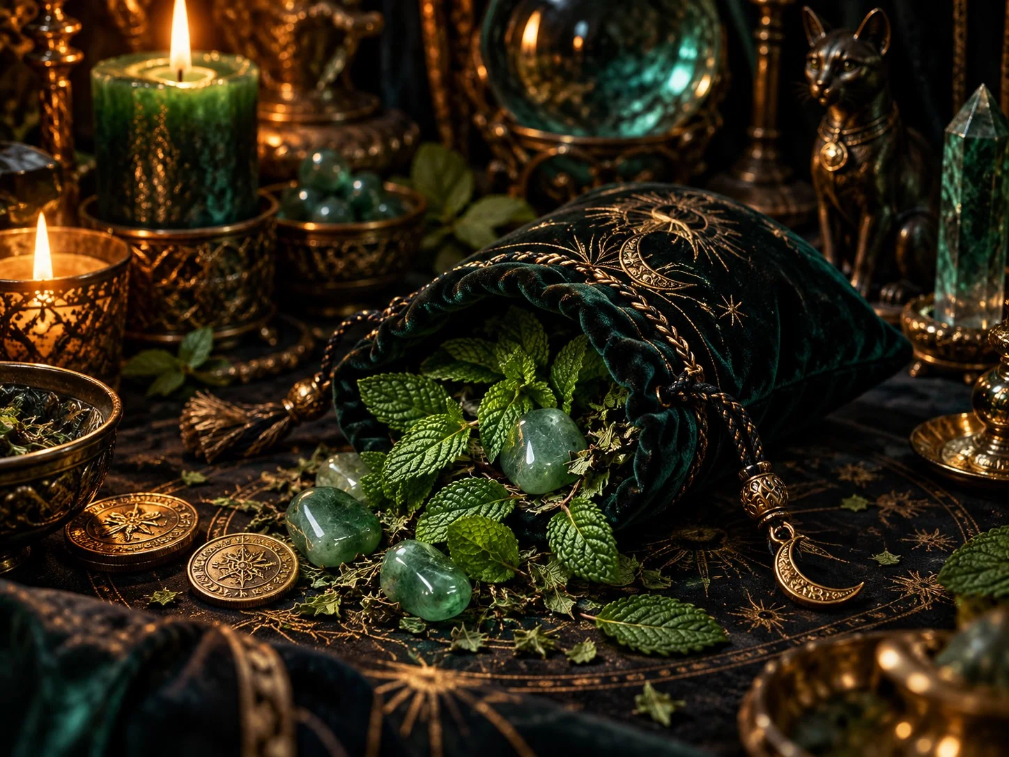 Mint and Aventurine Prosperity Sachet